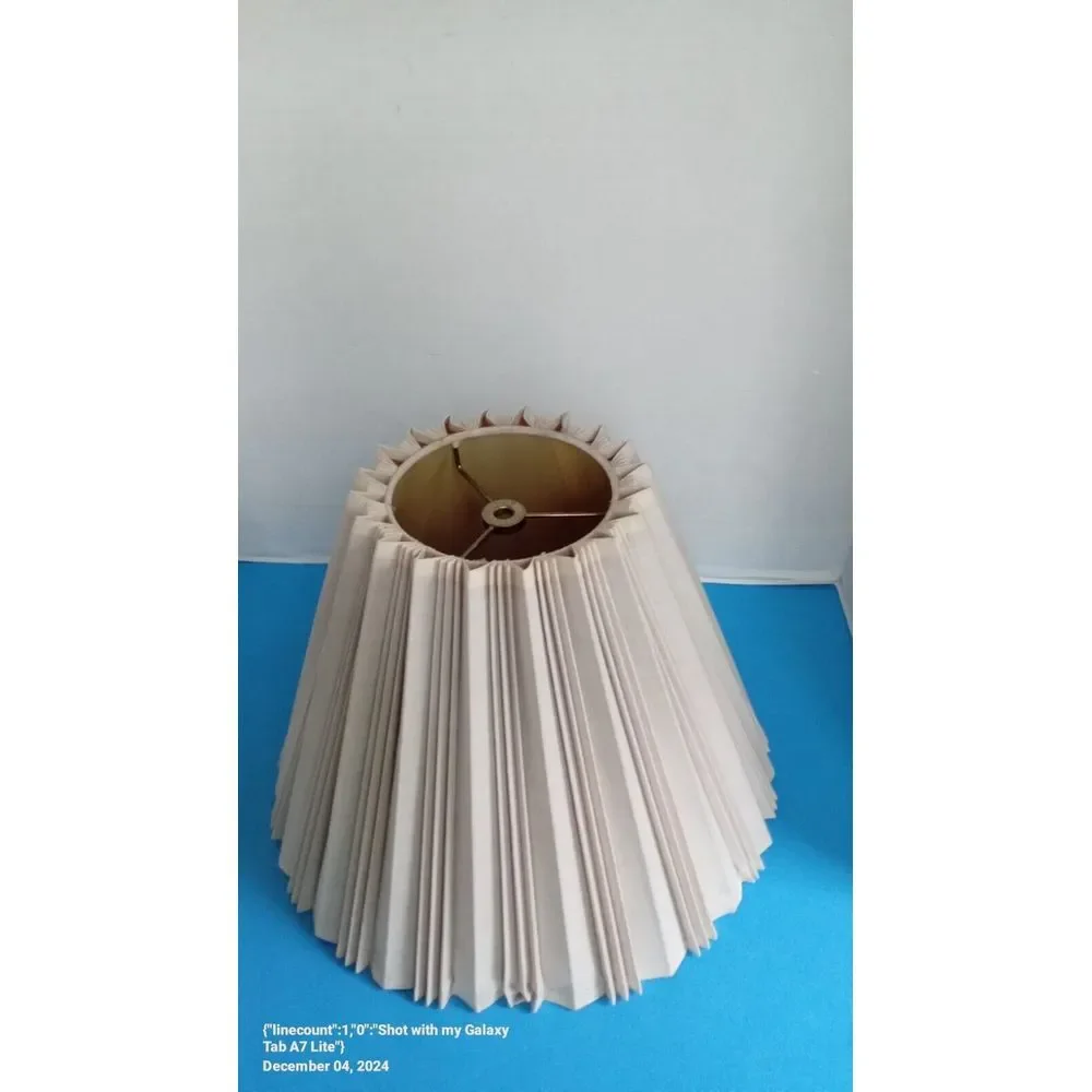 Vintage Pleated Lamp Shade‎ Conical Cream White Traditional Table Lamp Lighting
